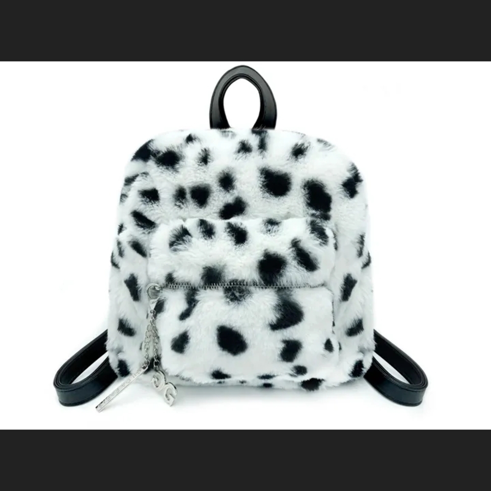 Spotted Faux Fur Mini Backpack